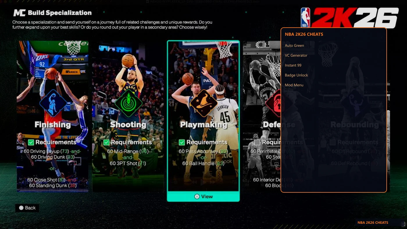 NBA 2K26 mod menu buy guide with feature toggles on PC